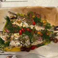 I made this for holiday dinner. Was superb and quite easy. My fish were a bit larger so I followed directions to cook to 145degF   The ladolemono sauce is divine.