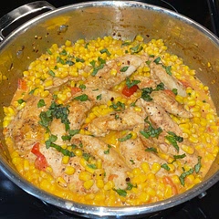 The fresh basil garnish is a terrific flavor accompaniment. This was easy- tasted fresh and light.