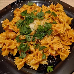 I added some garlic. It is quick and delicious meal. I will do it again when I need something quick for dinner