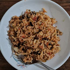 Added jackfruit instead of corn. And i didn't bother cooking in oven. Cooked the rice separately. 