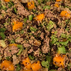 Yummy! Very flexible recipe that allows for creativity: I added ground turkey, swapped white beans for black beans, added butternut squash that needed to be used, and left out the cheese. Later I added cottage cheese!