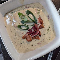 Not sure why the recipe says it's for 7 servings, unless it's a very small starter course. I think it made more like 2 or 3 servings. 

Flavor was good, everyone liked it. I skipped the xanthan gum and the thickness was still good.