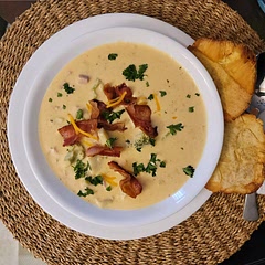 Sorry for the tostones...but this is a very good soup! Mmm, tasty...