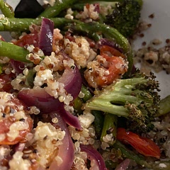 Served over quinoa. Subbed broccolini with asparagus because Walmart didn’t have it - Loved this a lot! I think I might try it with chicken or a sausage next time.