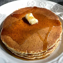 not bad in a pinch. made this because i ran out of milk. i cut the recipe down 2/3s since i am one person. used malted milk powder instead of regular. added a little vanilla extract when mixing the batter. super easy and quick.