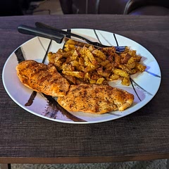 Nice flavors! I'll have to add more garlic to the butter next time. Served it with some parmesan potato wedges