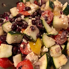 We don’t use red pepper flakes in the main dressing. Just let the people who want heat add it on their portion.