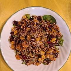 Really good. Added twice as much mustard per another reviewer's suggestion. Used nature source organic salad topper rather than add cranberries and pumpkin seeds. 