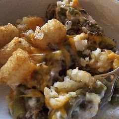 This tater tot casserole is good, but not our favorite. We prefer the Mexican tater tot casseroles. It is, however, very easy to make.