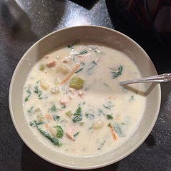 used a cup of half and half and a cup of heavy cream instead of two cups half and half 
cooked chicken while sauteing the veggies to get extra flavor
sooooo good