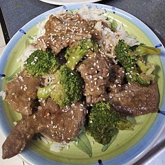 Severed over a bed of Jasmine rice. 