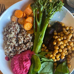 Used quinoa instead freekeh to make it gluten free. And sweet potato in place of butternut squash