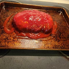 Pic is right before going in oven. Everyone LOVED this meatloaf! Even the picky kids. It was super easy and So Freaking Delicious. I made a half recipe but there were no leftovers at all. One of my kids went back for seconds And thirds. Make this! 