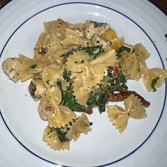 Really good! Hit with the husband! Used Chicken and Vegetable stock. No basil though-didn’t have any!