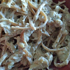 Super yummy definitely making again I did add about 1/2 a cup of chicken broth instead of pasta water and 4ozs of cream cheese next time I will be adding a few mushrooms as well.