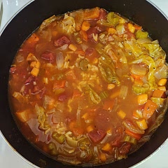 The combination of spices and vegetables is perfect. The soup has a fresh vegetable taste that is balanced out with the saltiness of the diced tomatoes and the spiciness of the seasonings.  