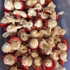 My 7 year old decorated them. It was fun and easy to make. They tasted so good like strawberry shortcake but nice and light. They were a hit at our family event.