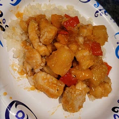 Tasted like sweet n sour chicken. I used riced cauliflower. Super easy to make 
