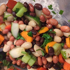 This is a light yet very tasty salad even my 6 and 8 year old girls liked it alongside our burgers and baked potatoes. I will definitely keep it in my repertoire 