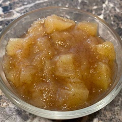 Delicious! I just made the full recipe of the compote. I didn’t add raisins, and I used 1 tbs turbinado sugar. Will make again!