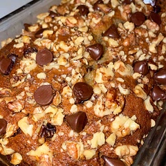 This was really tasty and moist! I topped with chopped walnuts :)