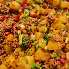 Good one but needed enhancement. Here is what I did:
1. added 1 beef stock cube with a little water
2. Soy sauce instead of Worcestershire sauce
3. doubled spices except salt, as soy sauce is quite salty
4. added chopped parsley ans cilantro