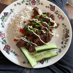 Served with siracha, mayo and cucumber. Was a hit with everyone! Husband made his into a wrap almost like a Korean burrito and loved it.