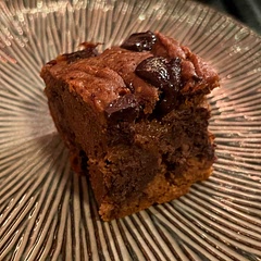 This was a tasty twist on a traditional brownie and turned out really well, but it did take almost twice as long to bake as the recipe said. We also used white flour instead of oat flour and coconut flour.