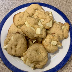 These cookies are yummy. Next time I will add nuts to the mixture for a nutty flavor (either pecans or walnuts) I also sprinkled sugar/cinnamon mixture on top as I like cinnamon added into any apple dish!