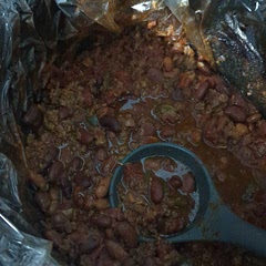 It is time consuming to prep it with cooking the meats beforehand but after cooking on low all day, it tastes fantastic.