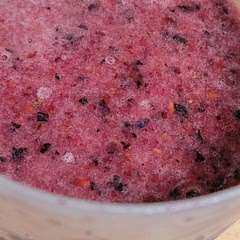 Had a fresh coconut and looked for a recipe.  Found this one. I did not have mint leaves or soda water and felt like sweetener would not be needed. I added half a ripe banana to the blender. It is wonderful. I also used frozen mixed berries as my fruit.