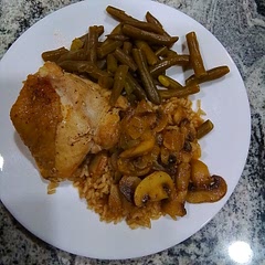 I made with chicken thighs instead of breast. I  added extra spices and served with brown rice. We really liked it!