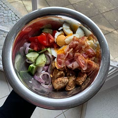 pretty nice! I garnished with a honey-mustard dressing; you can honestly use whatever you like.