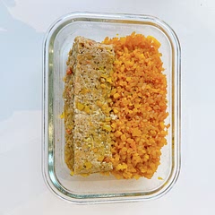 Skipped the glaze and it was still flavourful enough! Paired with turmeric cauliflower konjac rice for a full meal.