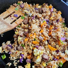 Added some cabbage and some ground beef I had in the fridge, really good recipe! 