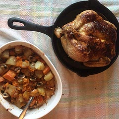 I’ve made this meal countless times and it’s always a hit. I like to brine the chicken for 24 hours, beginning there night before. This is my favorite Sunday dinner.