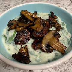 45 minutes  way too long for mushrooms! The juice all burned in less than 30 minutes. Looked good at the 15 minute stir but close to 30 min I looked in and no juice left.