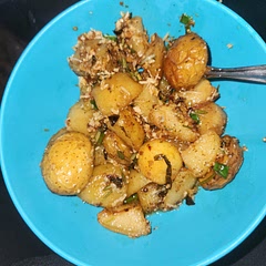 Amazing!! I used green onions and parmesan cheese too, and it's so good. Made it spicy with dried chili flakes