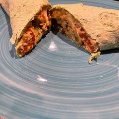 Tasty! I used zucchini, bell pepper, and red onion.

For those who have never had halloumi, be aware it is very salty, so don’t over-salt your other ingredients.