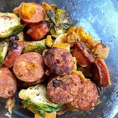 Simple- this version was linguica. Tasty, quick and great for fall.