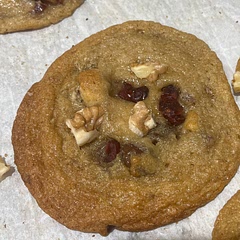 Cookies came out flat even after freezing the dough before baking. Flavor was good.