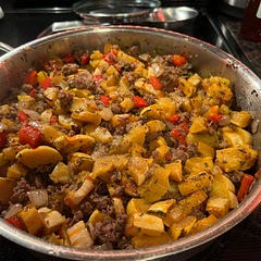 So so good! We broiled the delicata squash for 5-10 min after baking it so it would get nice and caramelized. We also deviated from the recipe a bit by mixing everything together in the same pan, rather than layering it. Adding a photo of what it looked like before the cheese went on and we stuck it into the oven. Would definitely make again!