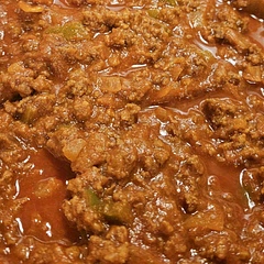 I didn't have tomato sauce on hand, so I had to work from a tomato paste... so I added water and taste tested to adjust with brown sugar and mustard until it was just right. Delicious recipe aside from my false start lol.