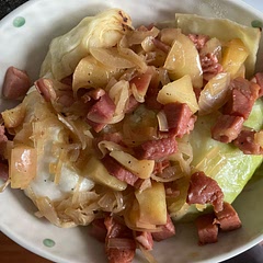 this was fine! wasn't in love. used prosciutto instead of bacon, apple juice instead of cider, and added some chopped apple.