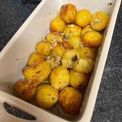 I really enjoyed this recipe!  I found that putting them in the air fryer for 20 minutes on 360 after boiling was the best option for me, rather than continuing to roast in the oven, yielding to very crispy and flavorful taters!