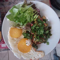 I added extra fresh greens on the side with fresh coriander(chopped). Really yummy.