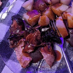 Double or triple the sauce depending on how much gravy you want to have with it. 

Be ready for it to start falling apart as you are taking it out of the slow cooker. 