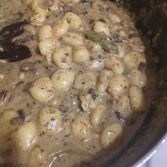 Sour cream was replaced by blended cashews and pasta by gnocchi.