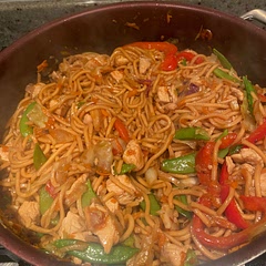 Very quick and easy to make. Boiled noodles separate (in water) which worked great. Deliscious sauce, added in slightly more hoisin and soya sauce.