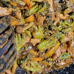 Made with pork instead of beef and added peppers.  Tasty! 